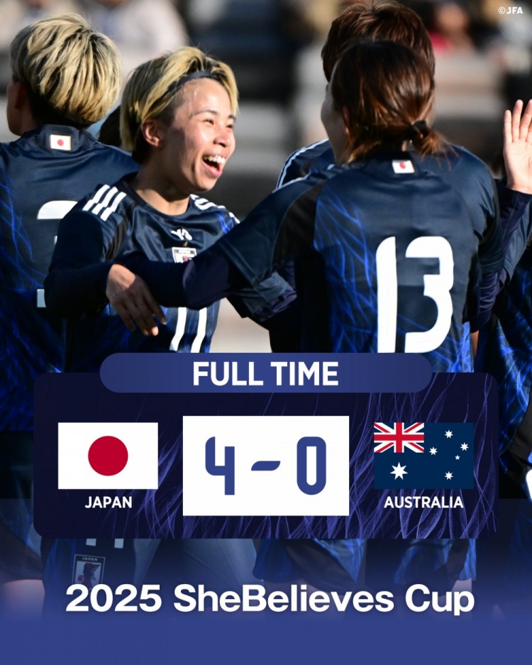  熱身賽日本女足4-0澳大利亞女足，田中美南2射1傳&長谷川唯任隊長