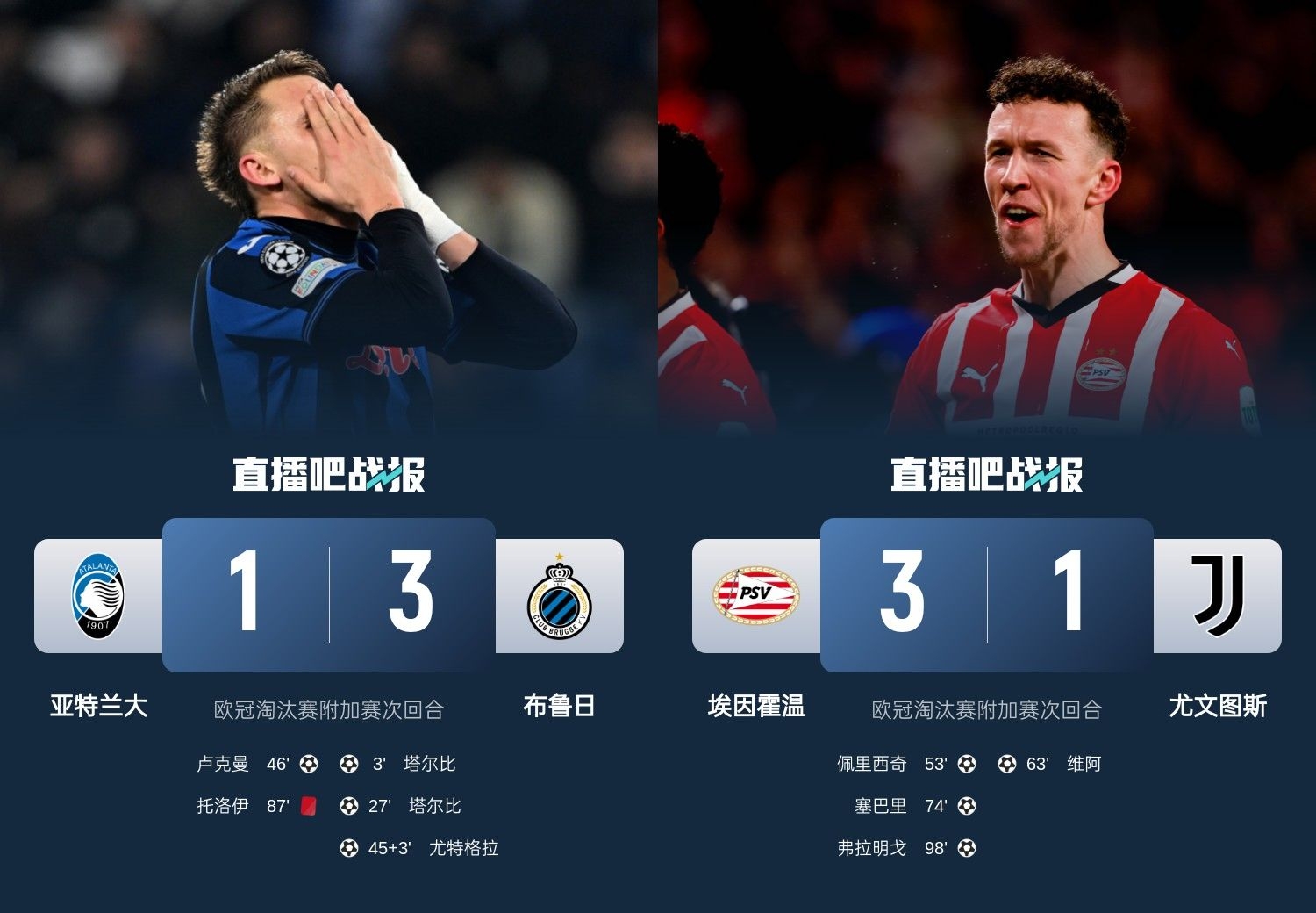  真是意甲拉垮？PSV淘汰尤文后3連敗，布魯日爆冷真藍黑后1勝難求