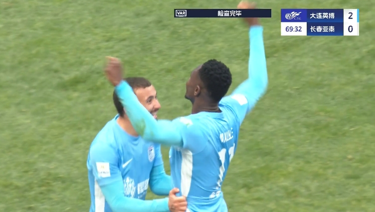  馬萊萊大連處子球！呂焯毅助攻馬萊萊破門，大連英博2-0亞泰