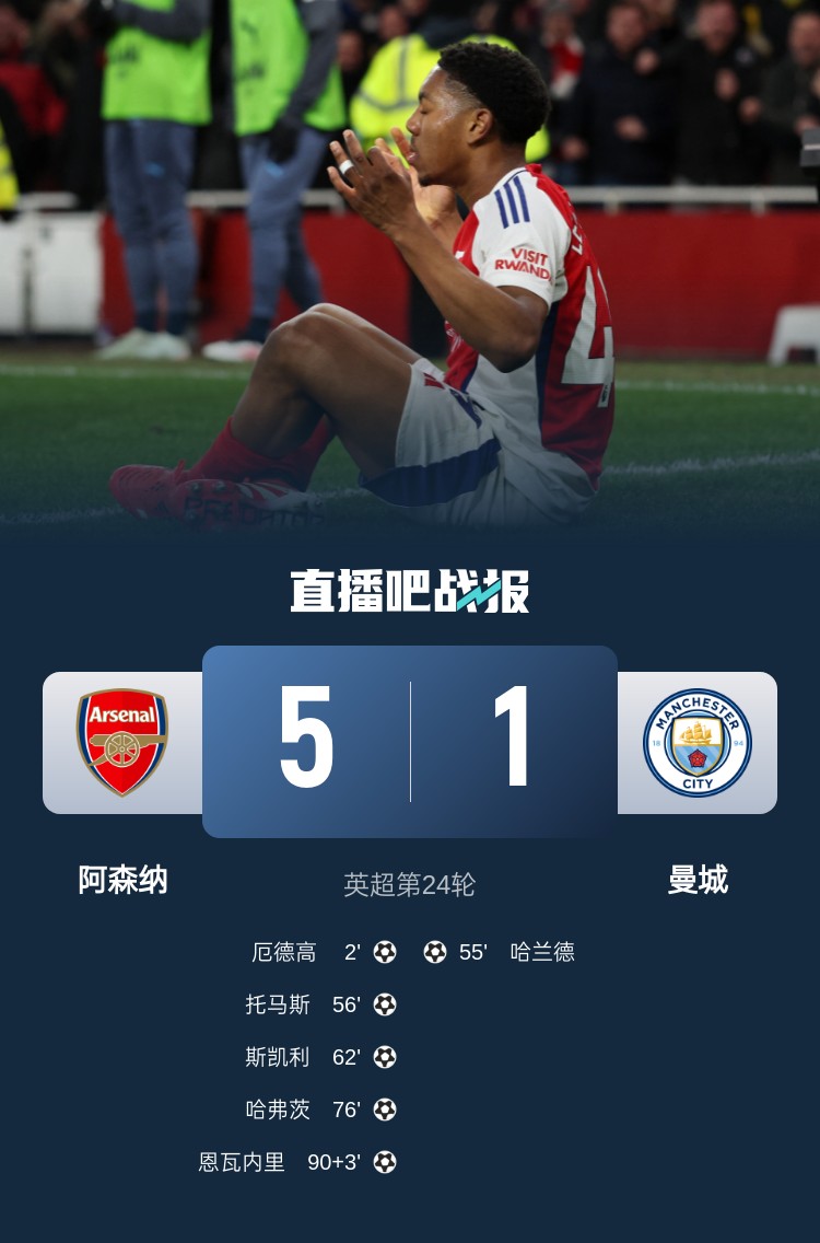  硬氣槍手無畏強敵！阿森納本賽季5-1碾壓曼城，3-0完勝皇馬